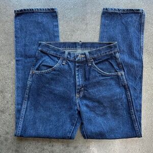 Vintage Rustler Dark Wash Straight Leg Denim 30" Waist Jeans